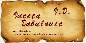 Vuceta Dabulović vizit kartica